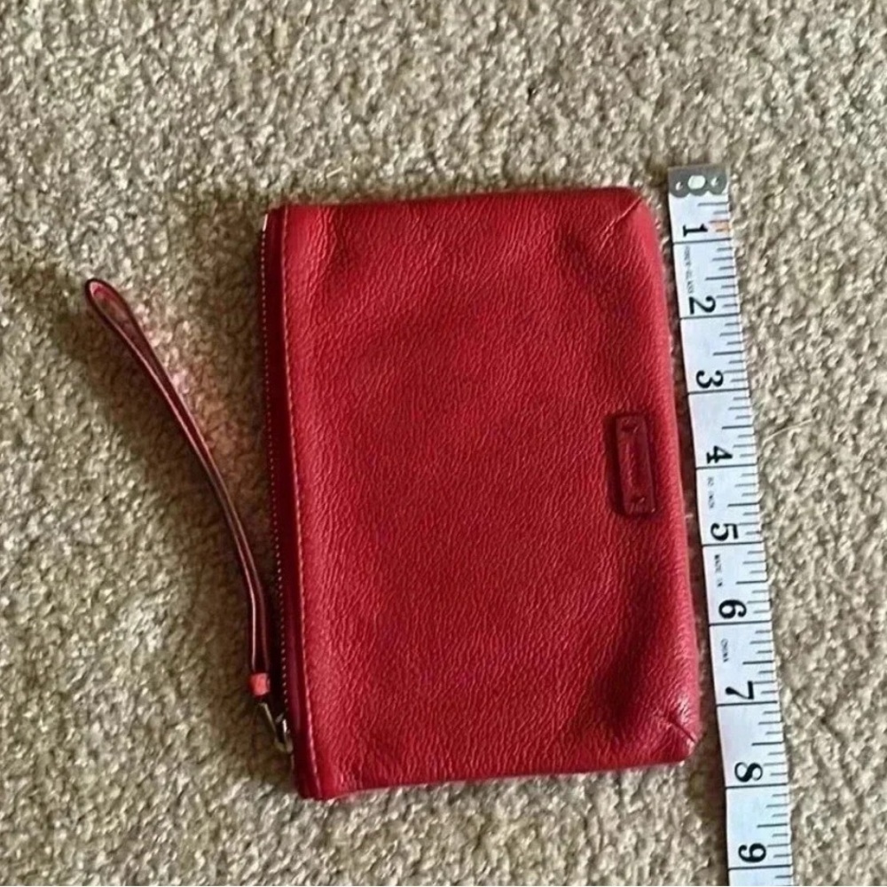 Red Leather Fossil Clutch Bag Like New - Picture 5 of 12